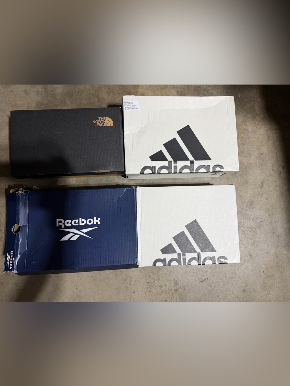 Woman shoes lot of 4 (adidas, Reebok and the north face). Size 7-7.5